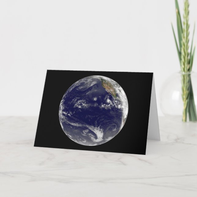 Carte Terre Avec Trois Cyclones Tropicaux Dans Le Pacifi (Devant)