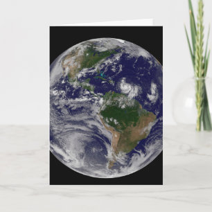 Carte Terre Pleine Avec Tempêtes Tropicales Dans L'Atlan