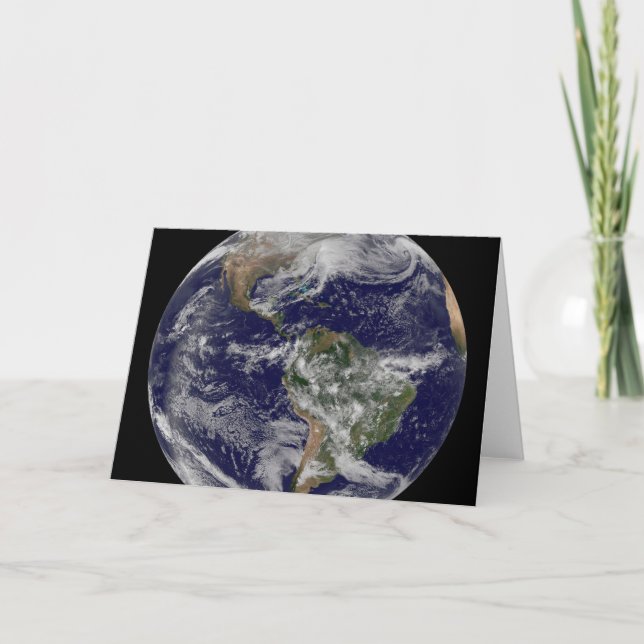 Carte Terre Pleine Montrant Une Puissante Tempête D'Hive (Devant)