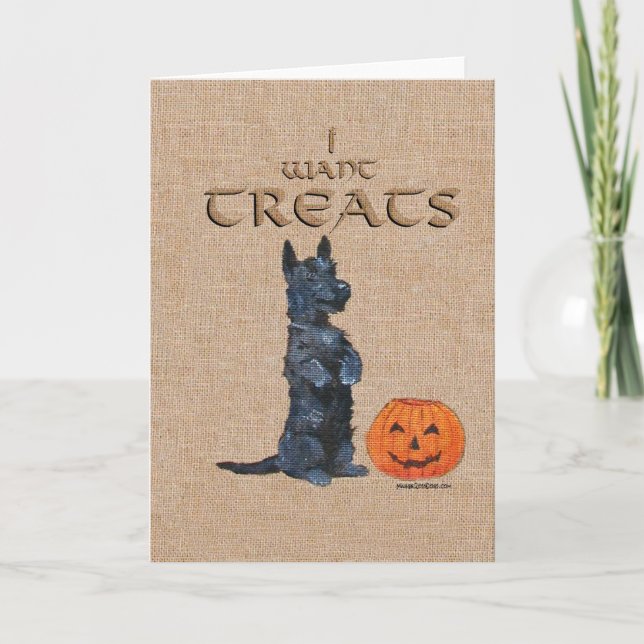 Carte Terrier écossais s'assoit pour les cures ! (Devant)