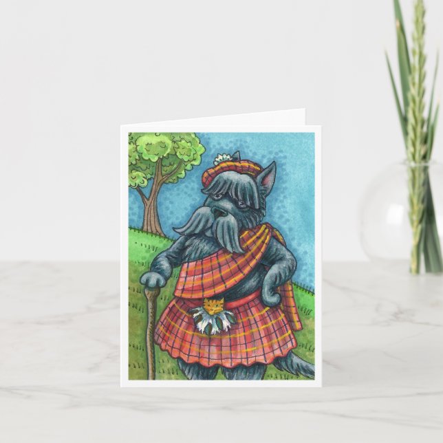 Carte TERRIER ÉCOSSE, CHIEN ÉCOSSE Kilt Sporran Blank (Devant)