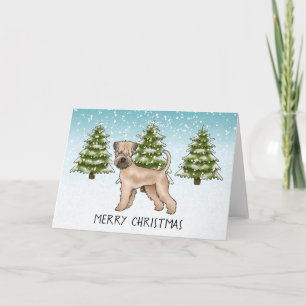 Carte Terrier Wheaten à poil doux Forêt enneigée d'hiver