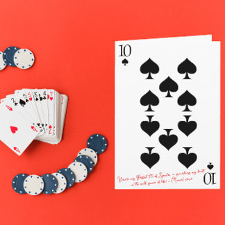 Carte T'es mon dix parfait 10 de pique valentin