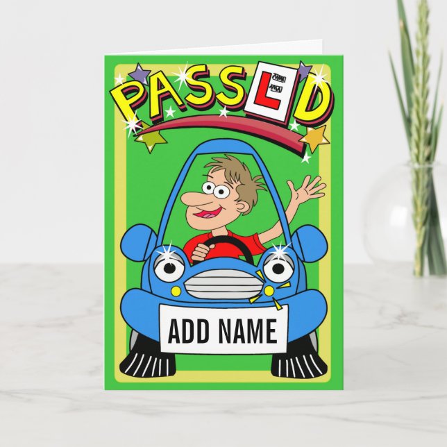 Carte Test réussi, le nom peut être placé dans la plaque (Devant)