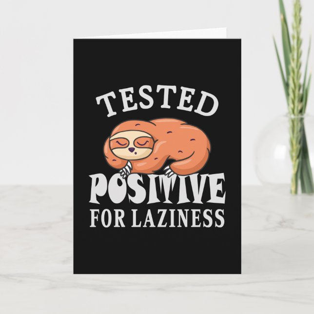 Carte Testé positif à la paresse Paresseux (Devant)