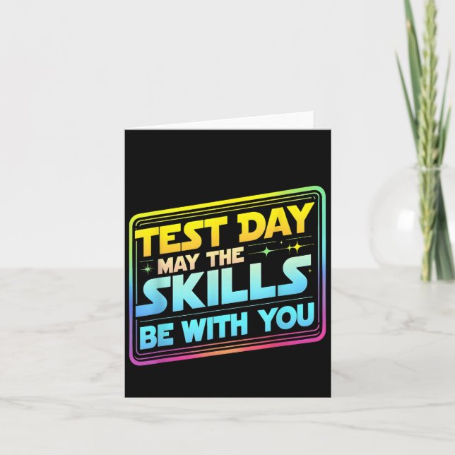 Carte Testing Day Test Day May The Skills Be With You Te (Devant)
