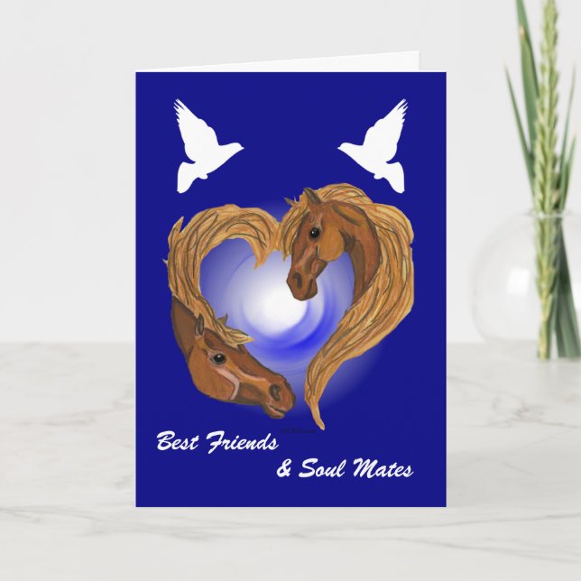 Carte Tête de cheval jointe par âme de coeur (Devant)