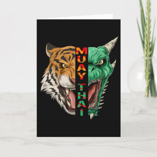 Carte Tête de dragon et de tigre - Cadeau de Muay Thai e