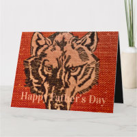 Tête de loup sur fond rouge