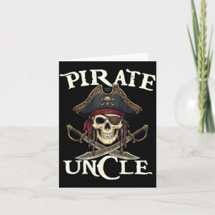 Carte Tête de mort de tonton pirate drôle costume de fam