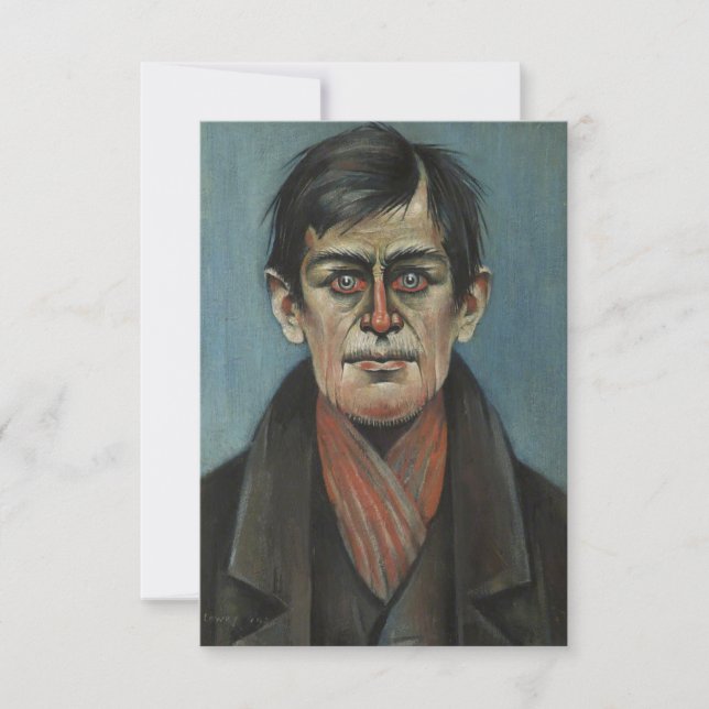 Carte Tête d'un homme aux yeux rouges (par L.S. Lowry) (Devant)