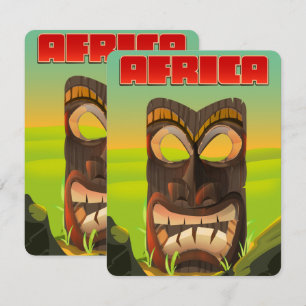 Carte Tête sculptée africaine