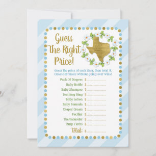 Carte Texas Blue Gold Devinez Le Bon Prix Bébé Jeu