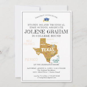 Carte Texas   Fête de fin d'études pour un départ en fac