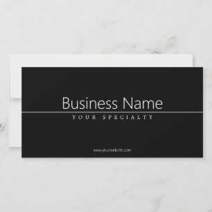 Carte Texte blanc classique simple en noir