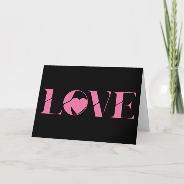 Carte Texte d'amour rose pour la Saint-Valentin (Devant)