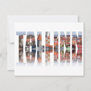 Carte Texte de Tallinn composé de vue sur la vieille vil