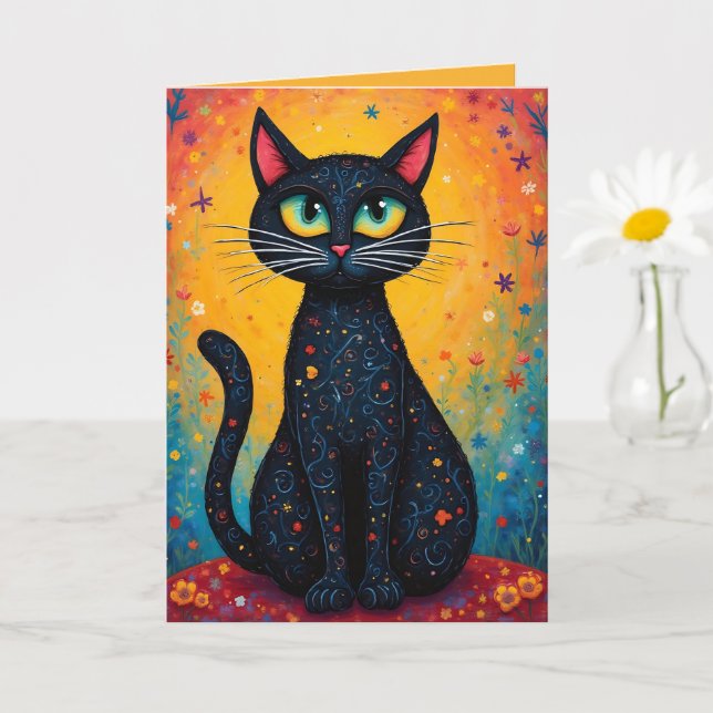 Carte Texte do-it-yourself blanc de chat (Petite plante)