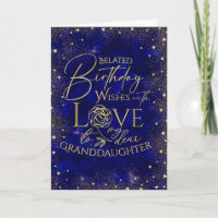 Texte doré nuit Joyeux anniversaire en retard peti