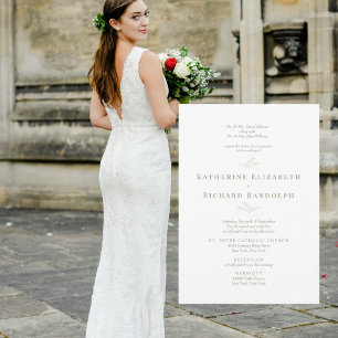 Carte Texte doré traditionnel formel 2 Lieu Mariage