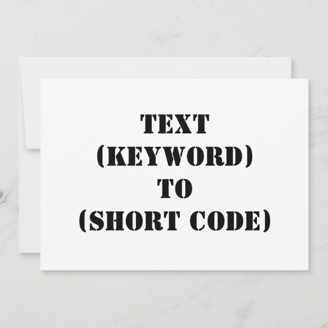 CARTE TEXTE (MOT-CLÉ) À (CODE COURT) (Devant)