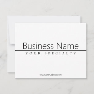 Carte Texte noir classique simple sur blanc