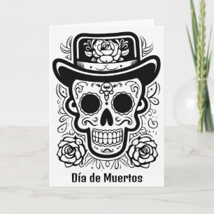 Carte Texte personnalisé 💀 B/W (coloriez votre propre c