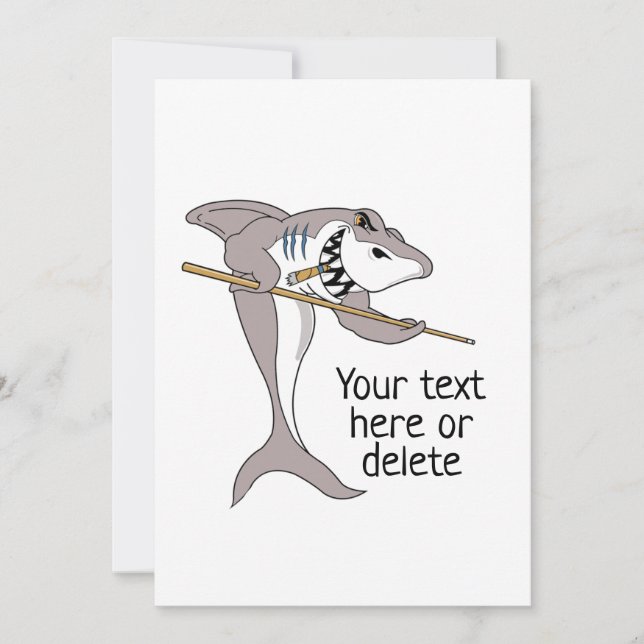 Carte Texte personnalisé du requin du pool (Devant)