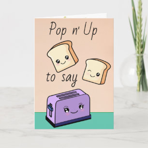 Carte Texte Personnalisé / Kawaii Nourriture Toast migno