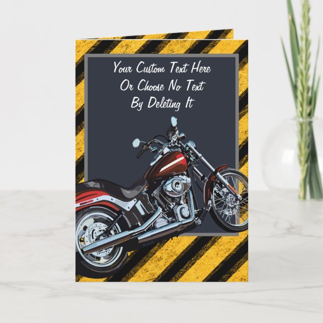 Carte Texte Personnalisé / Motorcycle Club Moteur moto L (Devant)