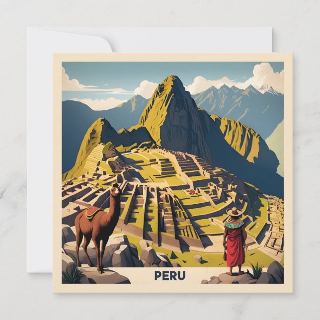 Carte Texte personnalisé Pérou Machu Picchu (Devant)
