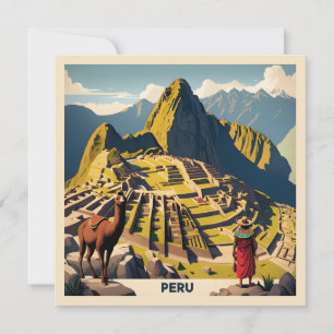 Carte Texte personnalisé Pérou Machu Picchu