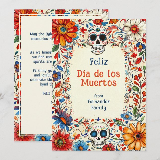 Carte 💀 texte personnalisé Traditions dynamiques (Devant / Derrière)