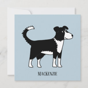 Carte texte personnalisée Collie Sheepdog à la fro