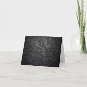 Carte texture en cuir noir Note Card