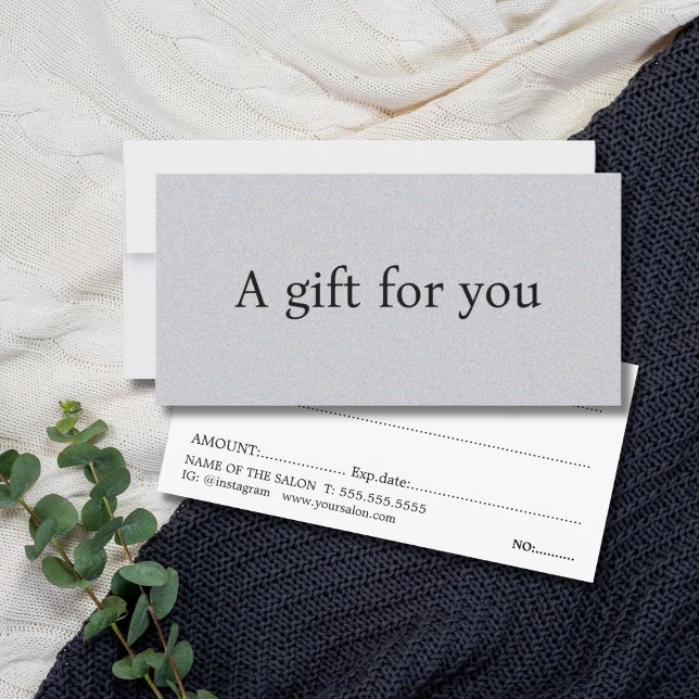 Carte Texture minimaliste Élégante Gris Gras Beauté (Créateur téléchargé)