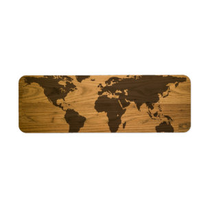 Carte texturisée du monde de fibre de bois
