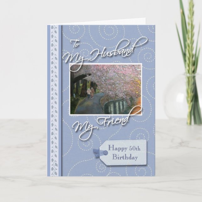 Carte __th Birthday - Mon mari, ami (Devant)