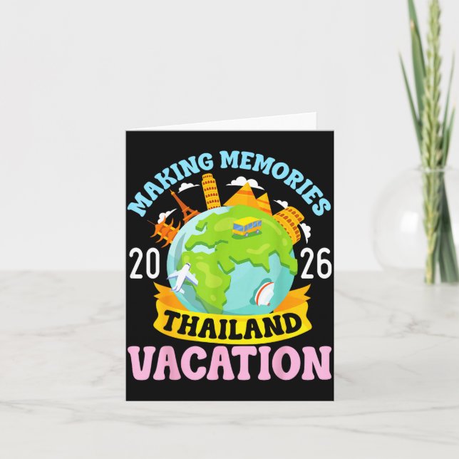 Carte Thailand Vacation 2026 Travel Making Memories Fami (Devant)