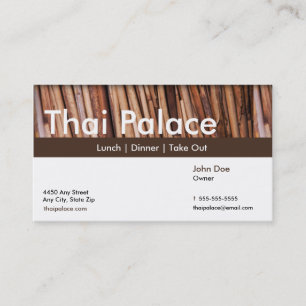 Carte thaïlandaise de restauration