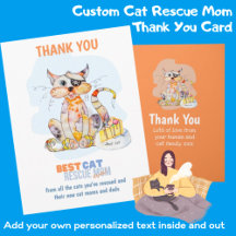 Thank You Card pour CAT RESCUE MAMAN Foster Carer 