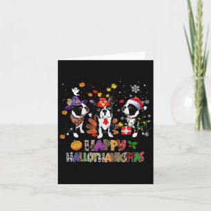 Carte Thankgiving Noël Boston Terrier Dog Hallotha