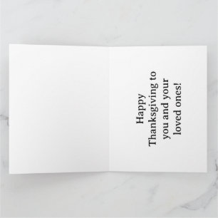 Carte Thanksgiving Baby Turkey en automne
