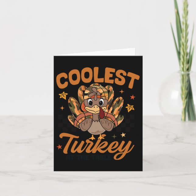 Carte Thanksgiving Coolest Turquie À La Table Toddler B (Devant)