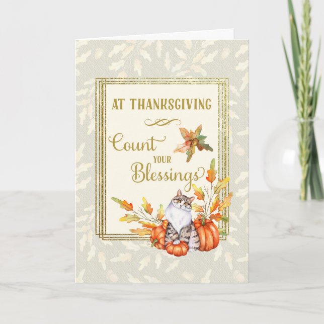 Carte Thanksgiving Count Your Blessings Chat (Devant)