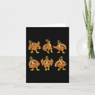 Carte Thanksgiving Day Dancing Turquie Pilgrim Boys Girl