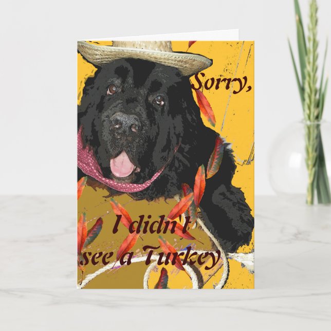 Carte Thanksgiving Dog de Terre-Neuve (Devant)