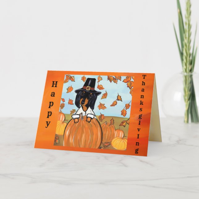 Carte Thanksgiving Doxie (Devant)