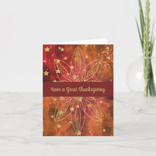 Carte Thanksgiving en or et bronze