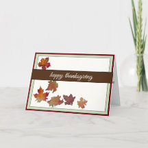 Carte Thanksgiving Feuille en chute